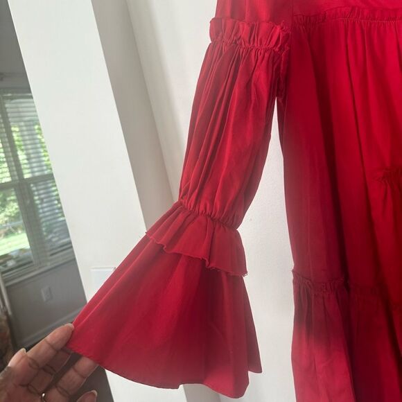 Aje’ L’espririt Ruffle Trim Red Mini Dress 10 - Picture 4 of 9